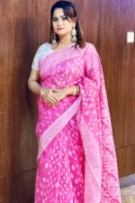 Halfsilk Jamdani Saree/হাফসিল্ক জামদানি শাড়ী-1 - Image 2