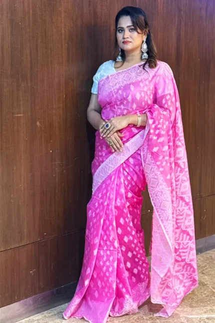 Halfsilk Jamdani Saree/হাফসিল্ক জামদানি শাড়ী-1