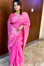 Halfsilk Jamdani Saree/হাফসিল্ক জামদানি শাড়ী - 03 - Image 4
