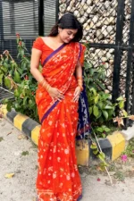 Halfsilk Jamdani Saree/হাফসিল্ক জামদানি শাড়ী-14 - Image 2