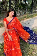 Halfsilk Jamdani Saree/হাফসিল্ক জামদানি শাড়ী-14 - Image 3
