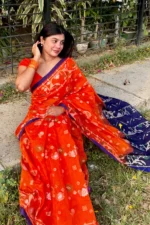 Halfsilk Jamdani Saree/হাফসিল্ক জামদানি শাড়ী-14 - Image 4