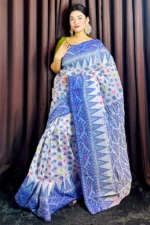 Cotton Jamdani Saree/কটন জামদানি শাড়ী-16 - Image 2
