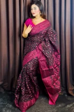 Cotton Jamdani Saree/কটন জামদানি শাড়ী-15 - Image 2