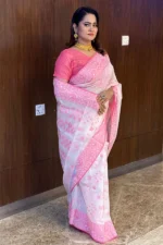 Halfsilk Jamdani Saree/হাফসিল্ক জামদানি শাড়ী-2 - Image 3