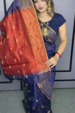 Half Silk Tat Saree/হাফ সিল্ক তাঁত শাড়ী-1 - Image 3