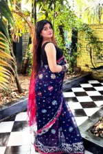 Halfsilk Jamdani Saree/হাফসিল্ক জামদানি শাড়ী-12 - Image 2