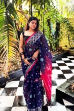 Halfsilk Jamdani Saree/হাফসিল্ক জামদানি শাড়ী-12 - Image 4