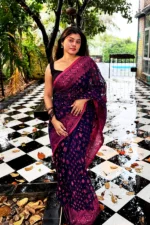 Halfsilk Jamdani Saree/হাফসিল্ক জামদানি শাড়ী-13 - Image 2