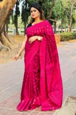 Halfsilk Jamdani Saree/হাফসিল্ক জামদানি শাড়ী