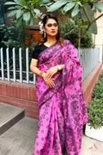 Halfsilk Jamdani Saree/হাফসিল্ক জামদানি শাড়ী - 06 - Image 3