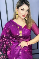 Halfsilk Jamdani Saree/হাফসিল্ক জামদানি শাড়ী - 10 - Image 3