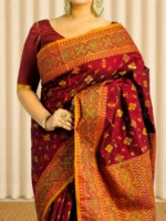 Halfsilk Jamdani Saree/হাফসিল্ক জামদানি শাড়ী-19 - Image 2