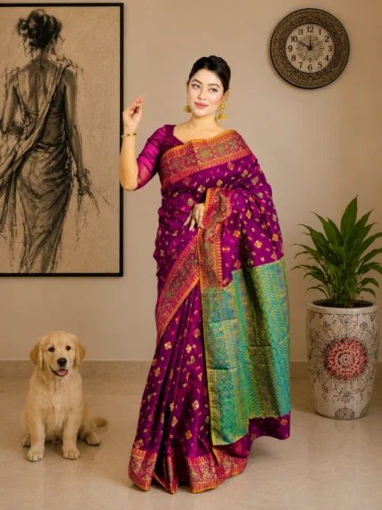Halfsilk Jamdani Saree/হাফসিল্ক জামদানি শাড়ী-20