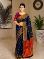 Halfsilk Jamdani Saree/হাফসিল্ক জামদানি শাড়ী-21 - Image 3